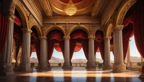 cochere,europe palace,grandeur,marble palace,ballroom,ornate room,naboo,archly,colonnades,chhatris,sapienza,the palace,neoclassical,columns,pillars,royal interior,grand master's palace,the royal palace,archways,royal palace,Conceptual Art,Daily,Daily 22