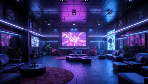 nightclub,ufo interior,spaceland,spaceship interior,neon coffee,clubroom,game room,aesthetic,computer room,cyberscene,retro diner,cyberpunk,80's design,playroom,livingroom,cinema strip,neon tea,neon light,clubcorp,vapor