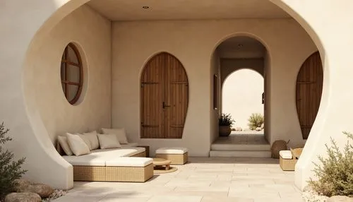 amanresorts,stucco wall,outdoor furniture,masseria,archways,entryways,moroccan pattern,doorways,entryway,travertine,alcove,stucco frame,exterior decoration,sandstone wall,patio furniture,mahdavi,riad,gold stucco frame,garden door,landscape design sydney