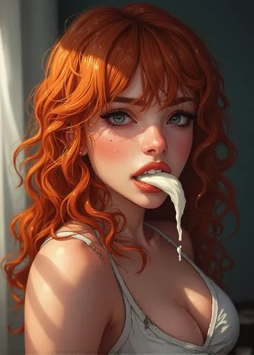 nami,smoking girl,creamsicle,flo,redheads,red head,Illustration,American Style,American Style 13