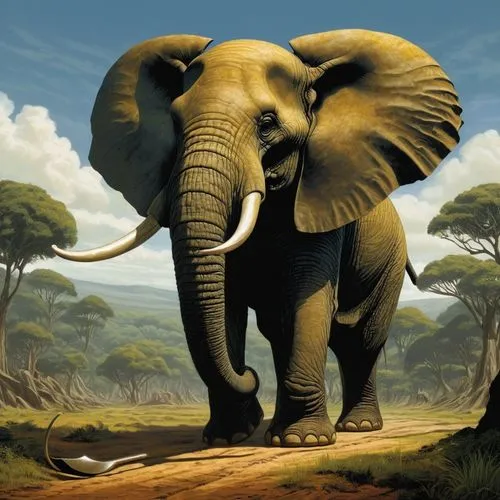 african elephant,african bush elephant,triomphant,elephant,elephunk,silliphant,african elephants,tusker,elefante,pachyderm,elephantmen,cartoon elephants,elephantine,elephants,elephant tusks,circus elephant,elefant,olifant,tuskers,asian elephant,Illustration,Realistic Fantasy,Realistic Fantasy 29