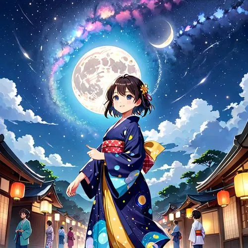 tanabata,yukata,longmei,chuseok,yanmei,kumiko,mid-autumn festival,kimono,kururi,eiko,yongmei,hanfu,megumi,matsuri,kaga,hanabi,kimonos,obon,hideyoshi,baiyun,Anime,Anime,Realistic