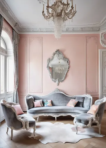 shabby-chic,danish furniture,shabby chic,danish room,sitting room,chaise lounge,pink chair,soft furniture,ornate room,interiors,interior decor,interior design,luxury decay,interior decoration,pink leather,living room,livingroom,light pink,breakfast room,great room,Conceptual Art,Fantasy,Fantasy 24