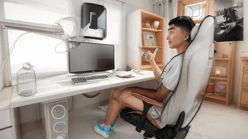 capsule hotel,imac,creative office,standing desk,working space,3d rendering,computer workstation,image manipulation,desktop computer,magnetic resonance imaging,girl at the computer,anime 3d,music workstation,photomanipulation,doctor's room,digital compositing,computer desk,image editing,apple desk,modern office