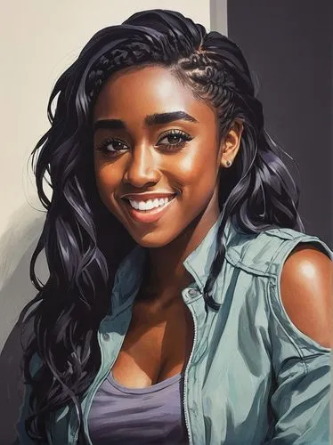 Draw a cute anime character with a bright smile.
Lashana Lynch,nomani,digital painting,hauwa,kunbi,maria bayo,mani,okagbare,adiyiah,onyali,dibaba,paulini,masiyiwa,mariama,hayaniyah,aminata,monifa,bunm