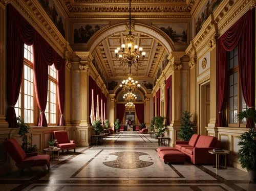 royal interior,corridor,europe palace,hallway,hermitage,ritzau,cochere,neoclassical,enfilade,entrance hall,residenz,royal palace,the royal palace,corridors,ornate room,ballroom,foyer,peterhof palace,louvre,salone