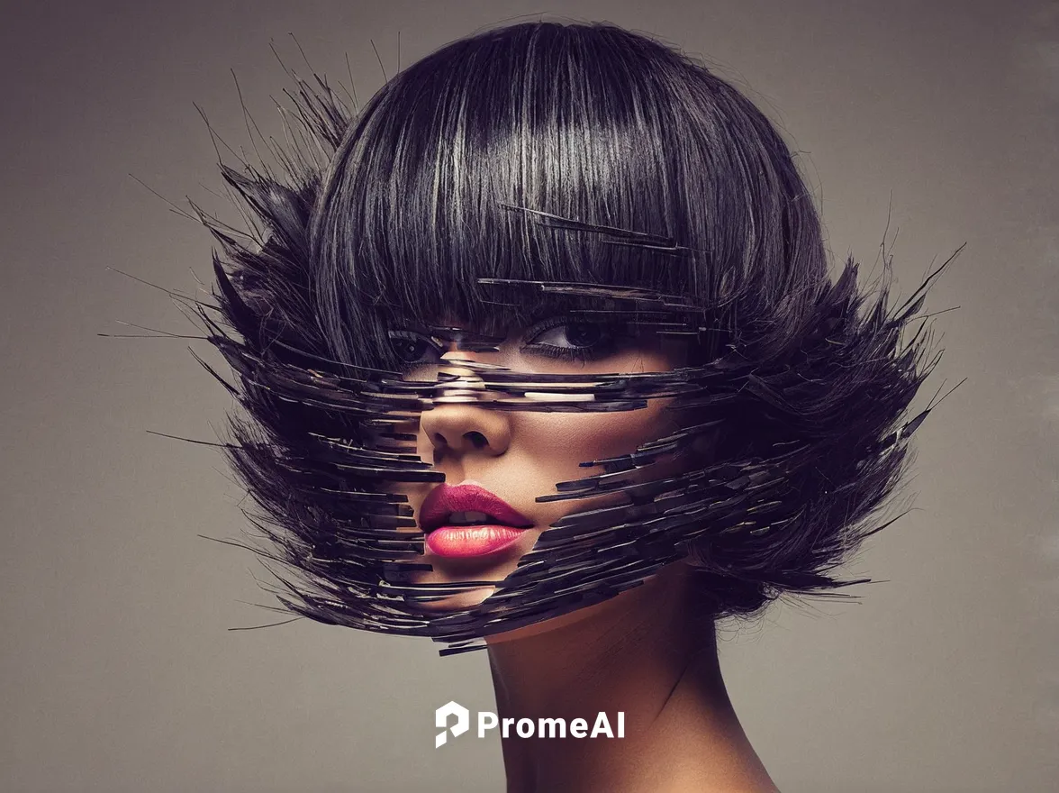 Cc Tutorial Sliced Head Manipulation Photoshop Cc Tutorial On Behance,asymmetric cut,artificial hair integrations,conceptual photography,feathered hair,hair shear,headdress,photo manipulation,hairdres