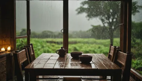 rainy day,rain on window,rainy,rainy season,monsoon,rainstorm,raining,rainy weather,heavy rain,rain,rains,in the rain,pouring,rainwater,tea zen,rain shower,rain bar,raindrops,outdoor dining,outdoor table,Photography,General,Cinematic