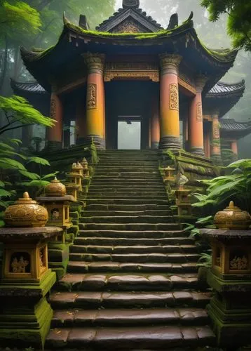 buddhist temple,asian architecture,hall of supreme harmony,japanese shrine,hanging temple,world digital painting,sanshui,palyul,thai temple,temple,dojo,emei,wudang,shrine,buddha tooth relic temple,shrines,shaoming,leshan,hanhwa,white temple,Conceptual Art,Sci-Fi,Sci-Fi 12