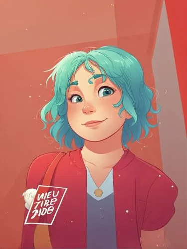 maeve,flat blogger icon,teal digital background,portrait background,mili,girl with speech bubble,hilda,on a red background,jenji,red background,ramona,vector girl,emiko,digital illustration,marcie,say