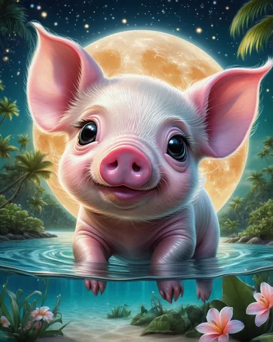 kawaii pig,bay of pigs,pig,pot-bellied pig,domestic pig,piglet,lucky pig,suckling pig,teacup pigs,porker,mini pig,piggy,swine,pig roast,piglets,babi panggang,piggybank,pork,inner pig dog,hog,Conceptual Art,Fantasy,Fantasy 30