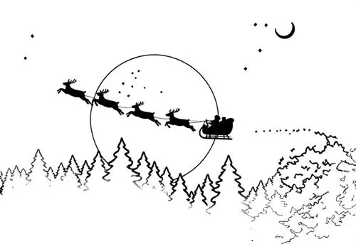 sleigh with reindeer,sleigh ride,santa sleigh,elves flight,sleightholme,sleigh,Design Sketch,Design Sketch,Rough Outline