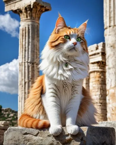 cat greece,greek temple,catellus,cat european,baalbek,athene,ephesus,hierapolis,leptis,hellas,grecian,corinth,hellenic,grecia,red tabby,temple of poseidon,artemis temple,arthroleptis,pylades,siberian cat,Conceptual Art,Daily,Daily 05