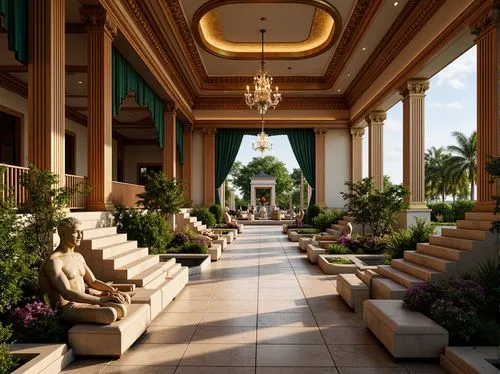 cochere,breezeway,conservatory,hotel lobby,grand floridian,walkway,atriums,lobby,rosecliff,luxury hotel,hallway,resort,amanresorts,intercontinental,emirates palace hotel,paradisus,venetian hotel,3d rendering,wintergarden,palatial