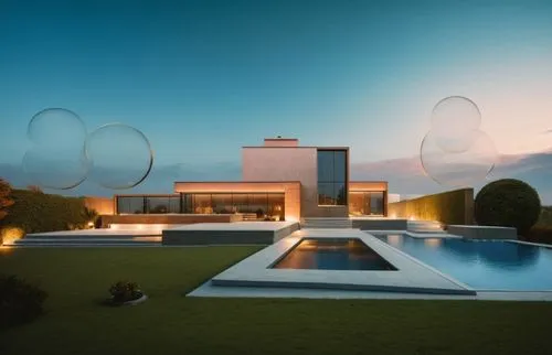 spheres,dreamhouse,glass balls,3d rendering,quarantine bubble,glass sphere,Photography,General,Natural