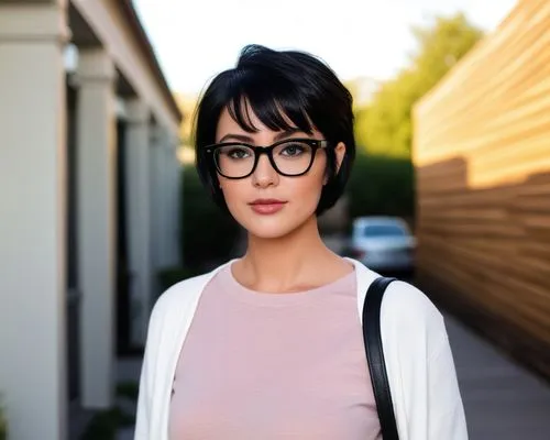 short black hair , thick framed black glasses,going to work,with glasses,vassey,katy,katheryn,katty,glasses