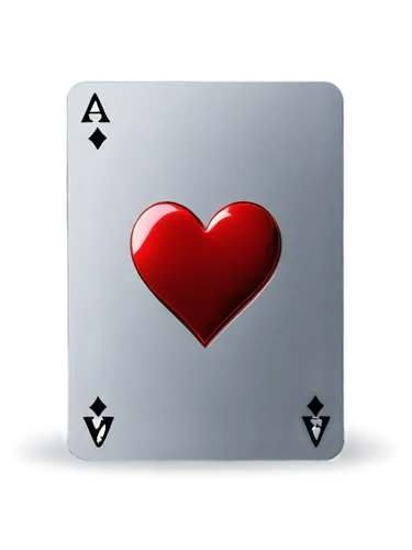 Playing card, poker card, solo, rectangular shape, white background, red heart suit, black spade suit, golden diamond suit, silver club suit, 3D realistic, glossy surface, subtle shadow, soft lighting