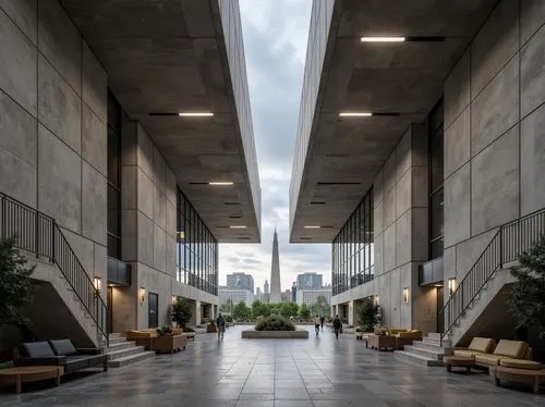 atriums,concrete ceiling,difc,toronto city hall,breezeway,lobby,titanum,skyways,amanresorts,brutalism,benaroya,midcentury,skybridge,exposed concrete,walkway,calpers,wintergarden,chipperfield,bunshaft,concrete slabs