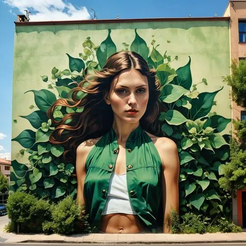 murals,tropico,graffiti,muralism,graffiti art,girl in a wreath,Photography,Artistic Photography,Artistic Photography 14