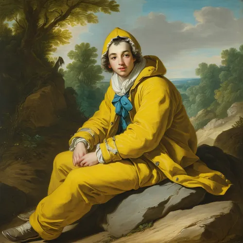 yellow jumpsuit,girl with cloth,woman holding pie,woman sitting,portrait of a woman,abraham,narcissus of the poets,girl in cloth,jester,woman at the well,robert duncanson,portrait of a girl,woman with ice-cream,joseph turner,sebastian pether,woman eating apple,james sowerby,bougereau,child portrait,woman playing,Art,Classical Oil Painting,Classical Oil Painting 36