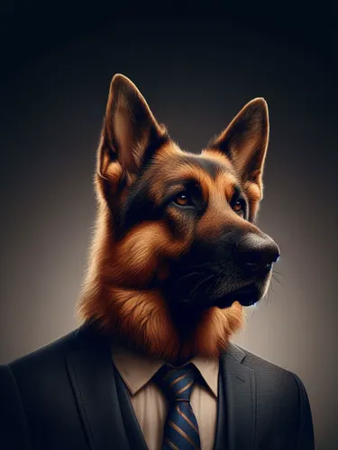 businessman,executive,business man,suit,necktie,dhole,formal guy,custom portrait,black businessman,dog illustration,businessperson,gsd,groom,suit actor,silk tie,red tie,working dog,attorney,canine,canidae