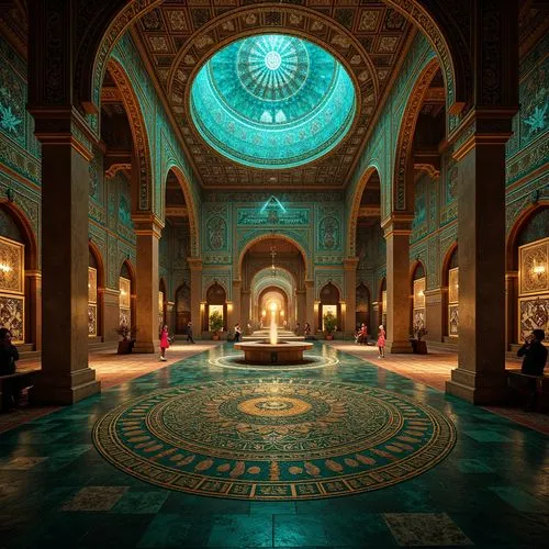 the hassan ii mosque,hassan 2 mosque,theed,ornate room,persian architecture,king abdullah i mosque,hall of the fallen,cochere,naboo,ctesiphon,blue mosque,bioshock,star mosque,islamic architectural,medinah,sanctum,ballroom,hammam,marble palace,the center of symmetry