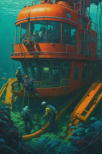 Write a suspenseful scene where a malfunctioning suction dredger traps a crew member underwater.,rescue workers,semi-submersible,submersible,diving bell,sea scouts,sunken ship,the wreck of the ship,su