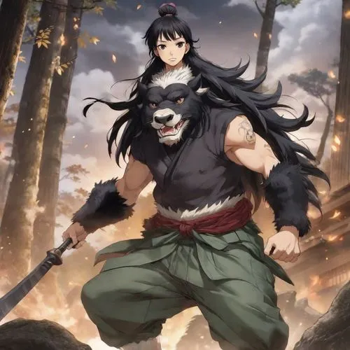 Ａ宇宙中戰鬥,the avatar from anime series, a wolf and woman,ghazan,kurenai,naraku,zebari,kaisar,bohua