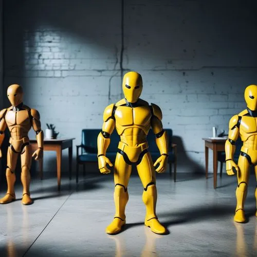 automatons,zentai,collectible action figures,yellow,plug-in figures,mutants