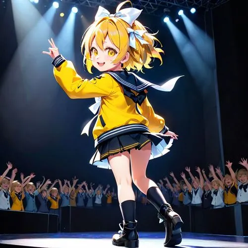 vocaloid,yuzu,concert dance,cheering,tsumugi kotobuki k-on,idol,nico,performing,yang,yellow background,yellow bell,uruburu,energetic,moe,naginatajutsu,sonoda love live,love live,toori,arnica,conducting,Anime,Anime,General