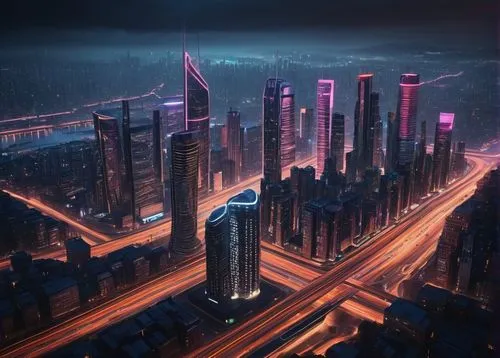 cybercity,cybertown,cyberport,futuristic landscape,metropolis,coruscant,cyberpunk,guangzhou,futuristic,dystopian,dubai,coruscating,cityscape,futuristic architecture,cyberia,kharak,fantasy city,cyberworld,megacorporation,shanghai,Photography,General,Sci-Fi