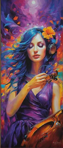 woman playing violin,violin woman,violist,violin player,woman playing,musician,violinist,playing the violin,violin,music,la violetta,musical background,bass violin,cellist,musicians,oil painting on canvas,music background,violinist violinist,music fantasy,music cd,Illustration,Realistic Fantasy,Realistic Fantasy 30