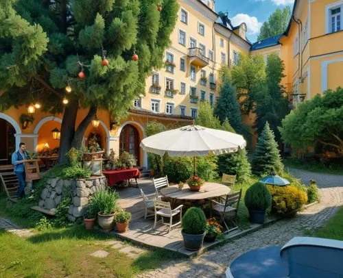 alpine village,watercolor cafe,alpine restaurant,merano,auberge,biergarten,uzak,kampa,cantacuzino,trattoria,martre,apartment complex,portofino,lviv,trastevere,ristorante,terrasse,escher village,gastein,trattorias,Photography,General,Realistic