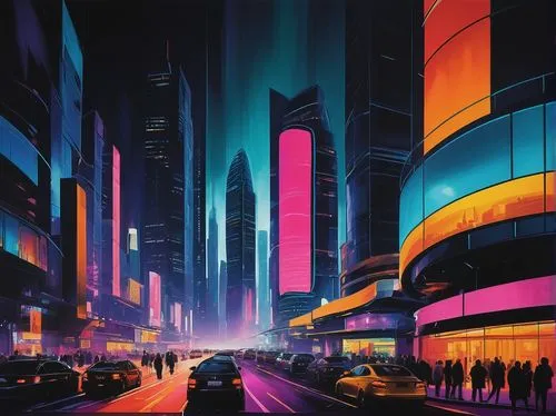 cybercity,futuristic landscape,colorful city,futurist,cityscape,metropolis,hypermodern,polara,cybertown,cyberpunk,sedensky,cityzen,city at night,futuristic,cyberworld,cyberscene,fantasy city,urbanworld,cityscapes,futurists,Conceptual Art,Oil color,Oil Color 02