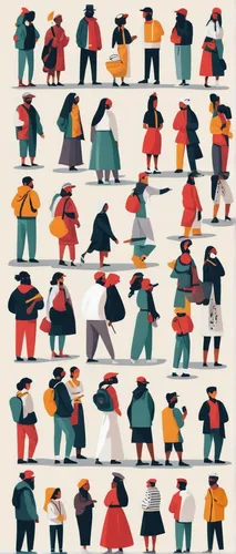 Multicultural people standing together isolated flat vector illustration. Cartoon diverse characters of multinational community members. Society and public concept,vector people,women silhouettes,vect