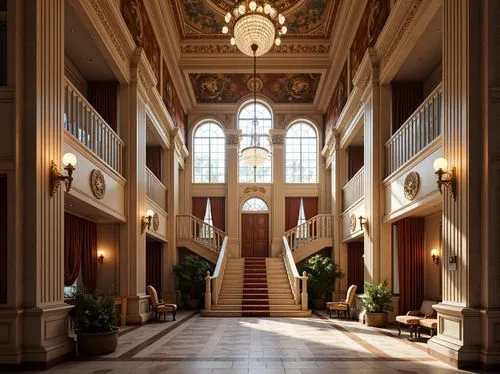 entrance hall,foyer,hallway,rudolfinum,teylers,hall of nations,royal interior,corridor,mirogoj,kunstakademie,hall,salone,bundesministerium,entranceway,residenz,kurhaus,kunsthistorisches museum,europe palace,enfilade,konzerthaus berlin