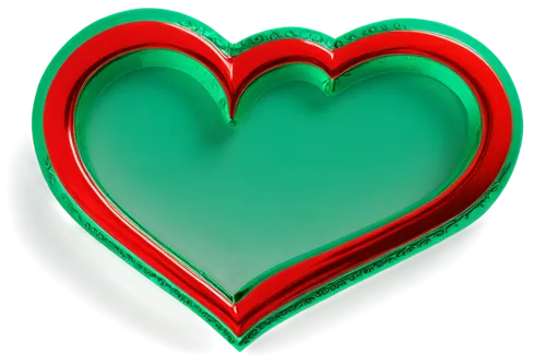 Heart, red and green gradient, glossy surface, sparkling, 3D shape, ornate details, romantic symbol, Valentine's Day theme, soft focus, warm lighting, centered composition, shallow depth of field.,hea