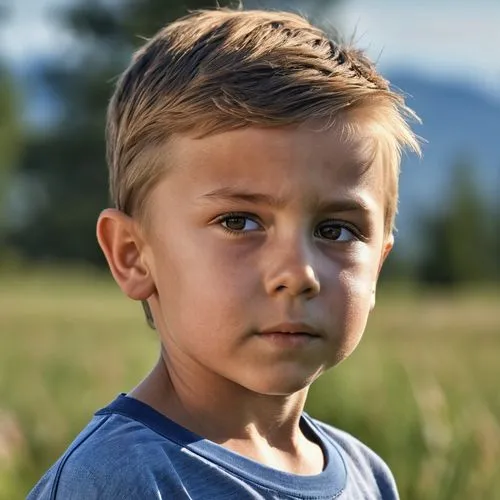 Young boy shoulders ,the boy is posing in a field for his po,ildar,figli,lilladher,kaden,bartek,jnr,Photography,General,Realistic