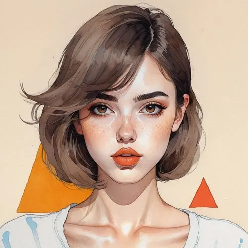 girl portrait,digital painting,vector girl,girl drawing,illustrator,peach color,study,portrait of a girl,face portrait,fantasy portrait,artist color,asymmetric cut,digital illustration,digital art,clementine,portrait background,mystical portrait of a girl,vector illustration,fashion vector,painting technique,Illustration,Paper based,Paper Based 19