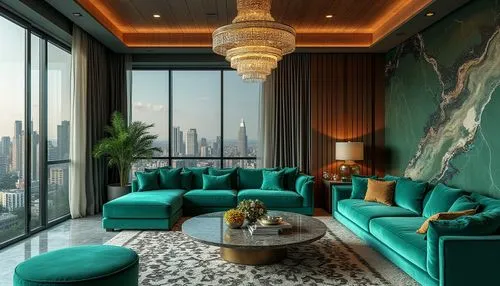 teal blue asia,apartment lounge,turquoise leather,livingroom,lebua,mahdavi,sitting room,living room,great room,penthouses,blue room,turquoise wool,turquoise,contemporary decor,color turquoise,modern decor,bangkok,interior decor,luxe,sky apartment,Photography,General,Realistic