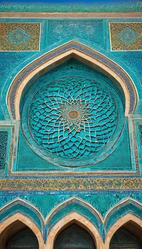 Ancient, traditional Uzbek architecture, intricately decorated mosques, madrasahs, mausoleums, Registan square, Samarkand city, ornate tile work, azure domes, minarets, arches, Islamic geometric patte