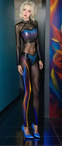 neon body painting,pvc,gaga,minaj,hologram,lexx