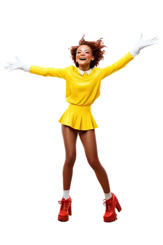 sprint woman,sunndi,solar plexus chakra,ecstatic,lemon background,derivable,electropop,bhangra,exuberance,naenae,jubilation,divine healing energy,yellow background,majorette,nutbush,disco,girl on a white background,oprah,energized,praising,Illustration,Paper based,Paper Based 13