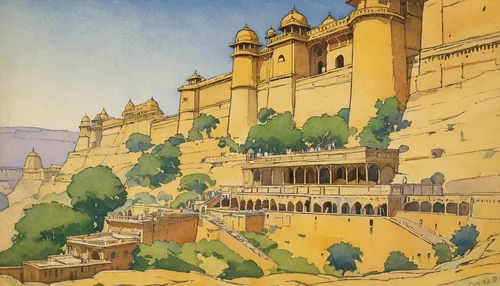 Kick off the trip with an afternoon in Gwalior Fort,amber fort,jaisalmer,jaipur,rajasthan,jahili fort,indian art,alhambra,ibn tulun,travel poster,city palace,india,lhasa,taj machal,forbidden palace,ag