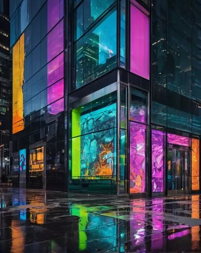 colorful glass,colored lights,luminato,colorful city,colorful light,glass building,apple store,toronto,colorful facade,store front,technicolour,technicolor,glass facades,glass wall,kaleidoscape,neon ghosts,bloomingdales,intense colours,rgb,vancouver,Art,Artistic Painting,Artistic Painting 42