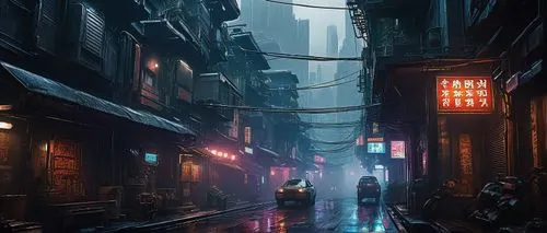 alleyway,alley,alleyways,shanghai,cyberpunk,narrow street,sidestreet,bladerunner,alleycat,world digital painting,kowloon,blind alley,mongkok,cityscape,alleys,the street,hanoi,shadowrun,chinatown,cybercity,Art,Classical Oil Painting,Classical Oil Painting 37