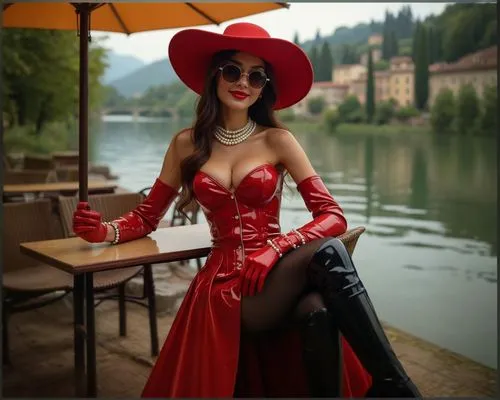 lady in red,giovino,contessa,dita,dita von teese,hallia venezia