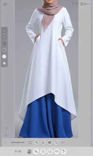 3d drawing of long maxi for wool Muslim hejab for Muslim women with wool design.winter design digital drawing with two colours with Milton with winter scarve loose design loose selves ,the muslim woma