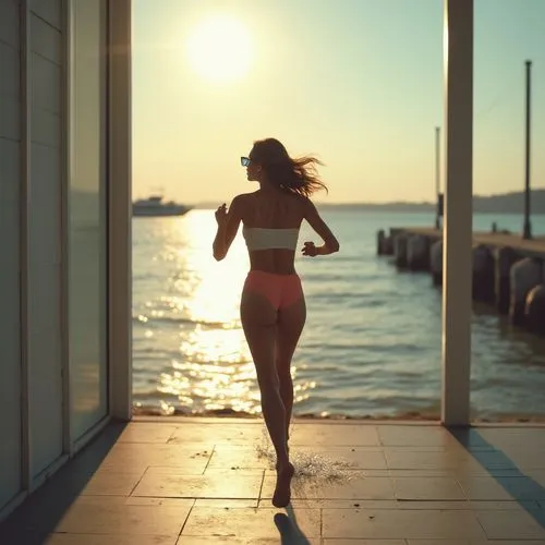 female runner,romiti,girl walking away,woman walking,running,prancing,Photography,General,Realistic