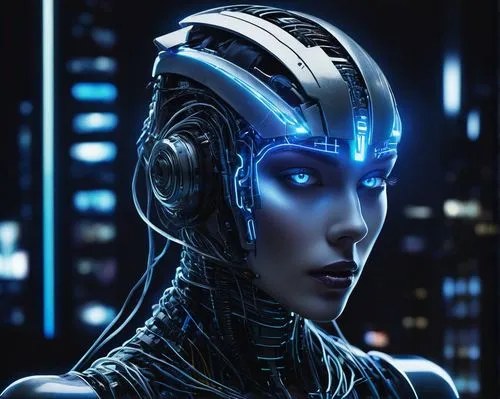 valerian,cyborg,head woman,cybernetics,humanoid,sci fi,nova,echo,avatar,xenon,cyber,alien warrior,nerve,scifi,electro,blue enchantress,digital compositing,andromeda,sci-fi,sci - fi,Illustration,Vector,Vector 09